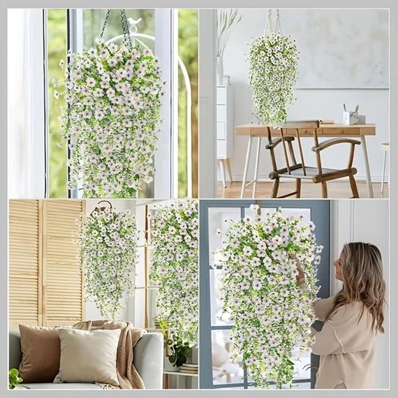 Set di 6 Mazzi di Fiori Artificiali in Stile Boho – Resistenti ai Raggi UV – JV753763