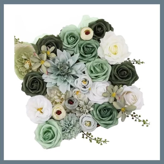 Bouquet di Fiori Artificiali – Tonalità Verdi LM141131