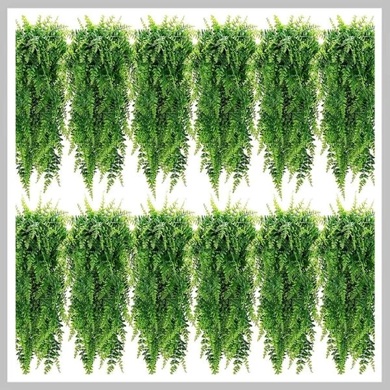 Set di 12 Cespi di Felce Artificiale – Resistenti ai Raggi UV QX1466688