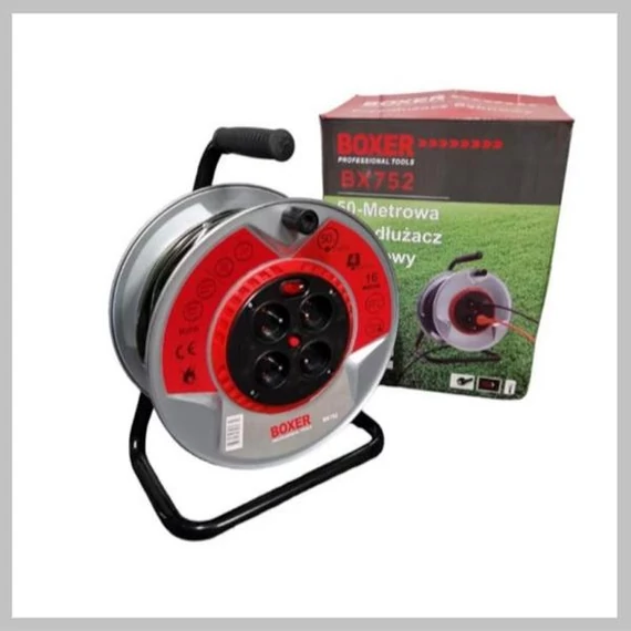 Prolunga su Tamburo in Metallo BOXER BX752 – 50 m, 4 Prese, IP44