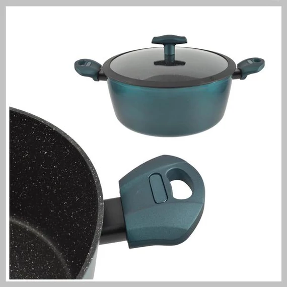 Perfect Home Sea Line – Casseruola Antiaderente con Coperchio in Vetro, 24 cm / 4 Litri, per Induzione (Modello 15250)