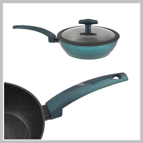 Perfect Home Sea Line – Wok Antiaderente con Coperchio in Vetro, 24 cm, per Induzione (Modello 15621)