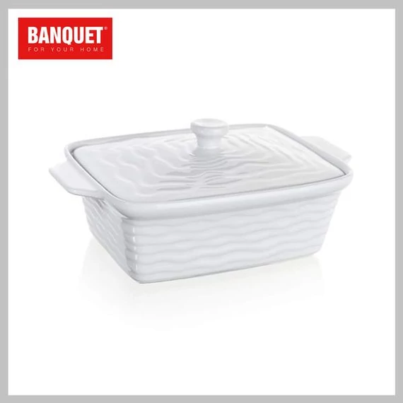 Pirofila rettangolare in ceramica con coperchio Banquet Culinaria, 28 × 18 cm – 60ZF09