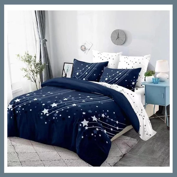 Set Biancheria da Letto Moon 7 Pezzi – Blu Scuro – Modello MOON2