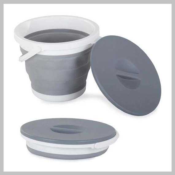 Secchio pieghevole in silicone con coperchio – 5L – 01548