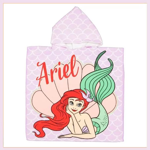 Poncho asciugamano da spiaggia Ariel – Disney Principesse – 60×120 cm (Asciugatura rapida) – ARJ162861B