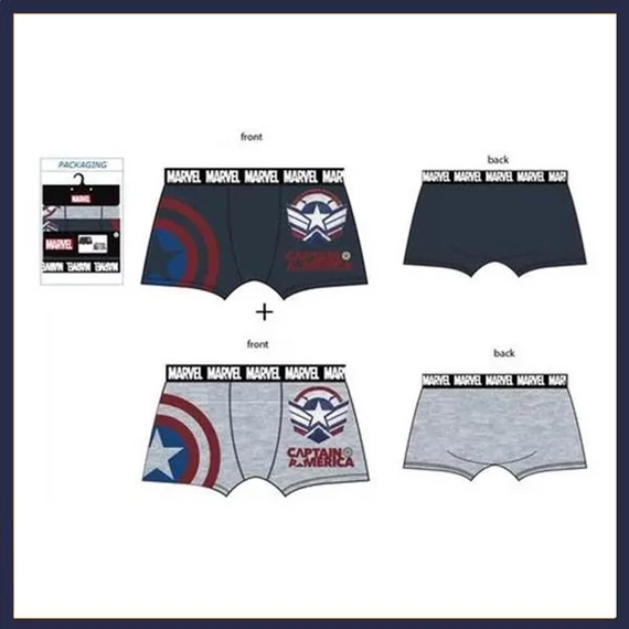Boxer da uomo Marvel Captain America – Confezione da 2 pezzi – SVH3537