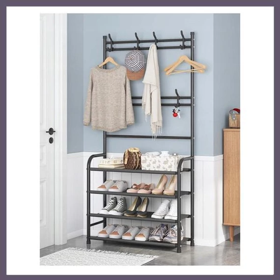 Appendiabiti da ingresso con scaffale per scarpe e vestiti – SZ37