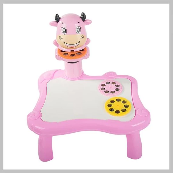 Proiettore da disegno per bambini con tavolino – con luce e musica – rosa 18288_R
