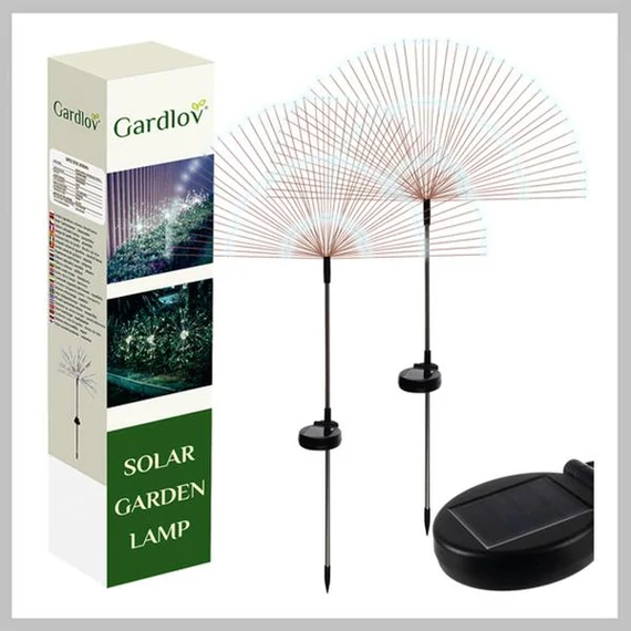 Set di 2 luci solari da giardino GARDLOV a forma di soffione – LED bianco freddo – 00025477