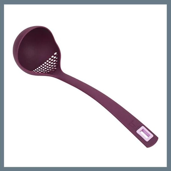 Mestolo forato in silicone Bergner viola BG-1144 – 32 cm