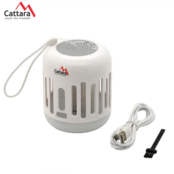 CATTARA MUSIC CAGE – Ricaricabile 3 in 1: Zanzariera UV, Cassa Bluetooth e Luce LED – 13185