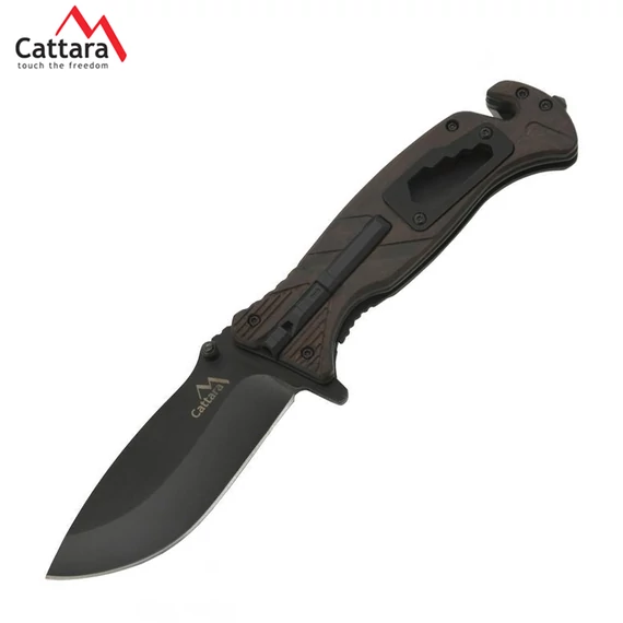 CATTARA BLACK BLADE – Coltello richiudibile con pietra focaia – 13229
