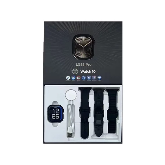 LG85 PRO Smartwatch – Nero – con 3 cinturini in silicone – holm0779