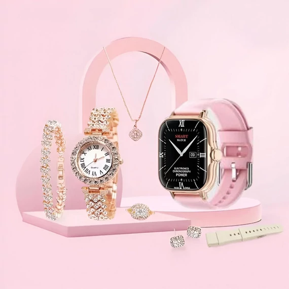 A58 Plus 7 in 1 – Set Smartwatch con Gioielli – holm0784