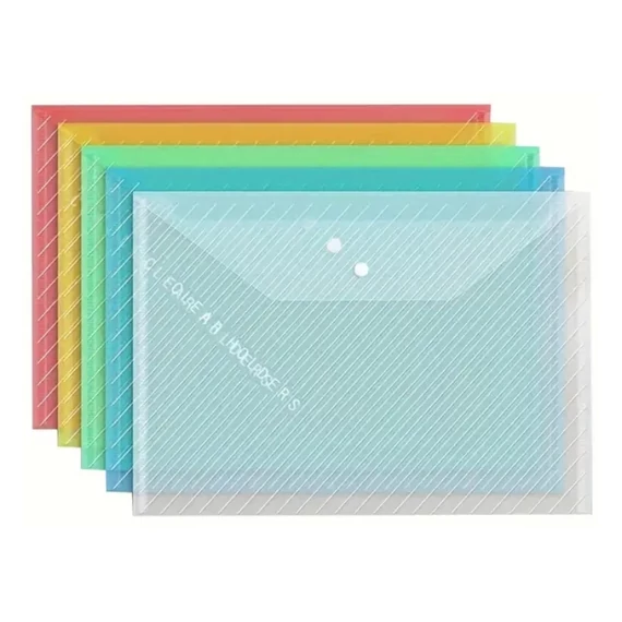 Set di 10 Cartelle Porta Documenti A4 Trasparenti Rinforzate – QF306685