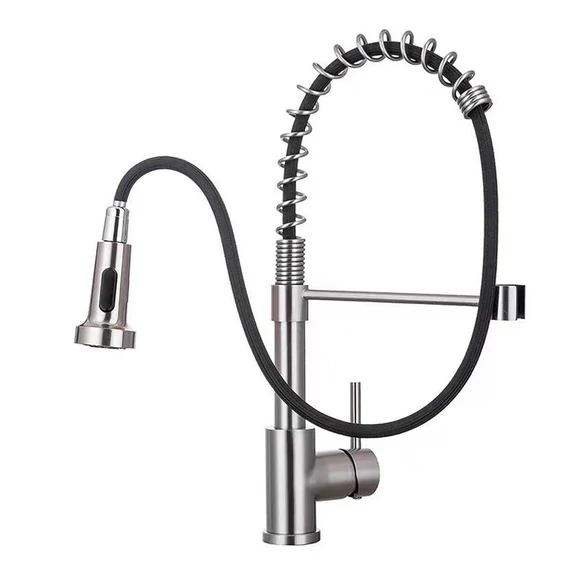 Rubinetto da Cucina Telescopico con Doccetta Girevole a 360° – Argento – holm8628