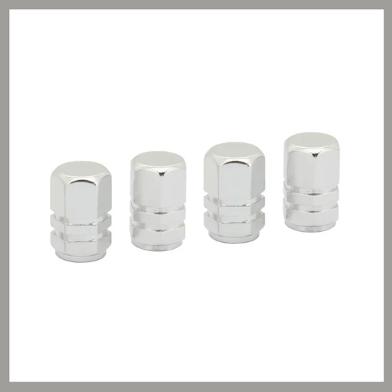 Cappucci Valvola Decorativi – Argento, Set da 4 Pezzi 32330