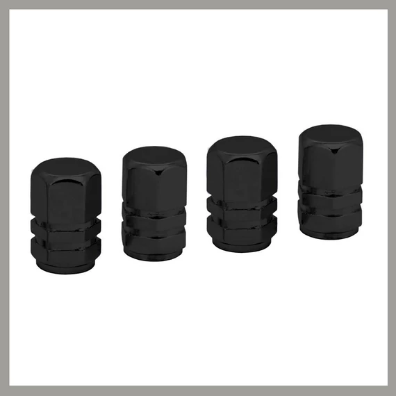 Cappucci Valvola Decorativi – Neri, Set da 4 Pezzi 32333