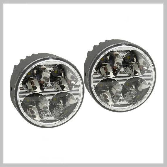 Luci Diurne a LED 4 HIGH POWER LED – 12/24 V, Design Rotondo (70 mm), Set da 2 Pezzi 33551