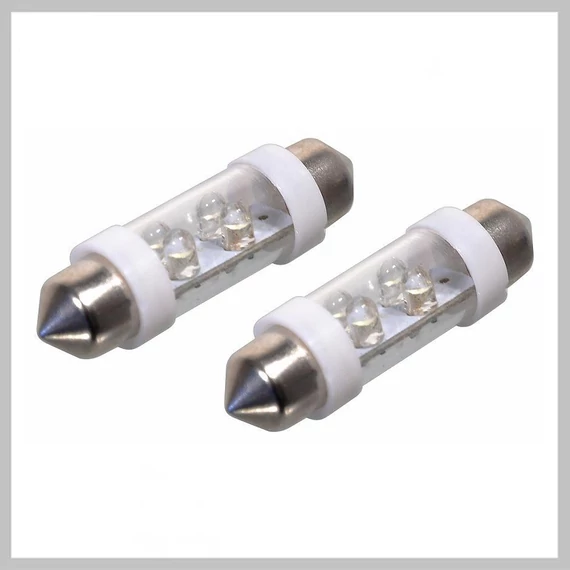 Lampadine LED Auto 4LED – 12V SV8.5 (11×39 mm), Luce Bianca (Set da 2 Pezzi) 33725