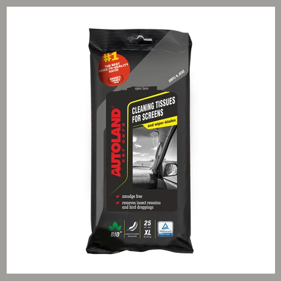 Salviette Detergenti per Parabrezza e Spazzole Tergicristallo Autoland – 25 Pezzi XL – 00815
