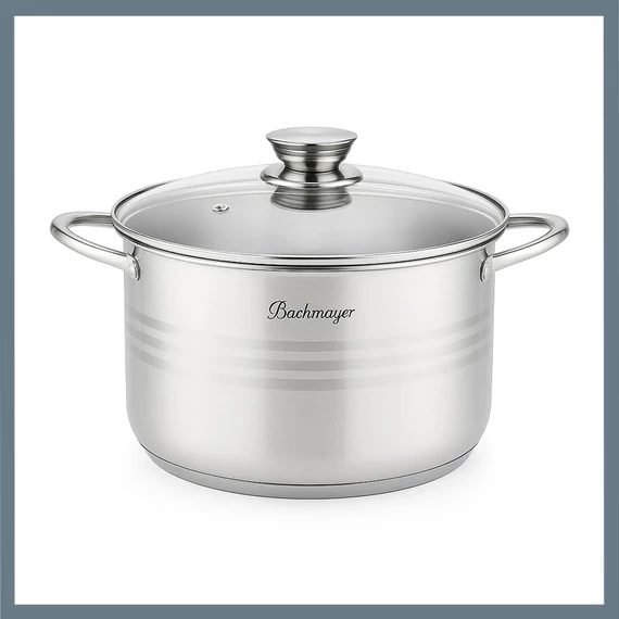 Pentola da Cucina Bachmayer 15,5 Litri con Coperchio in Vetro BM-155