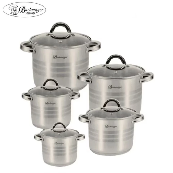 Bachmayer BM-345 Set di pentole in acciaio inox 10 pezzi per induzione