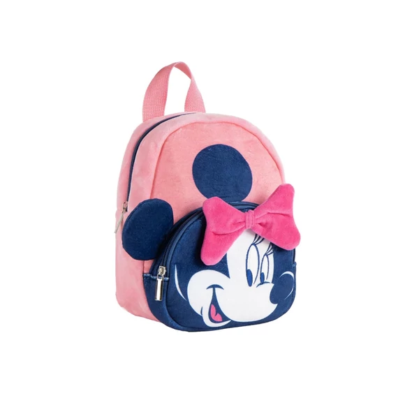 Zaino peluche per bambini Minnie Mouse rosa con fiocco e orecchie 3D formato asilo 2100005843