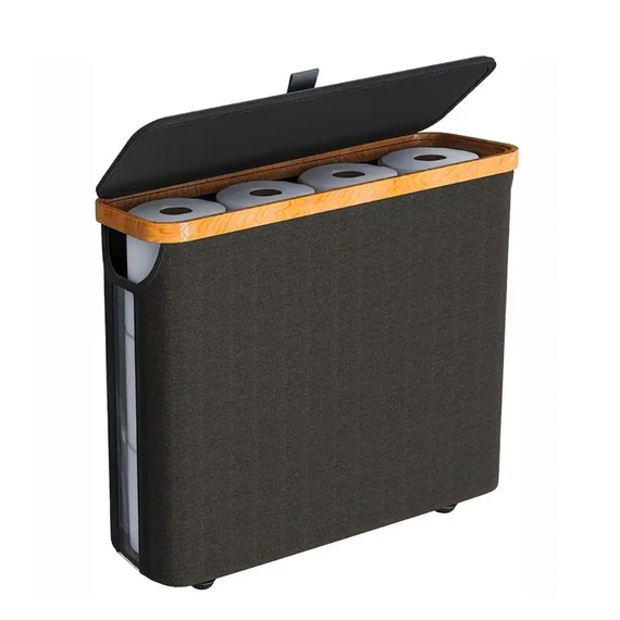 Cesto portaoggetti pieghevole – DK713849, tessuto nero, 44,5 x 15,3 x 36,5 cm