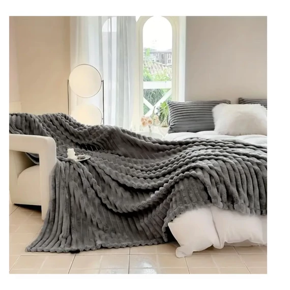 Coperta in peluche, grigia – KQ4353389-120SZ, 120 x 200 cm