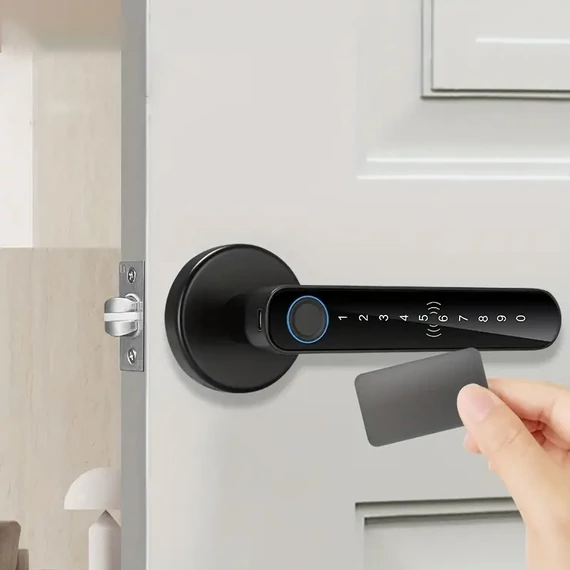 Maniglia Intelligente per Porta – con Impronta Digitale, Codice, Scheda IC e Controllo da Smartphone – GL2873876