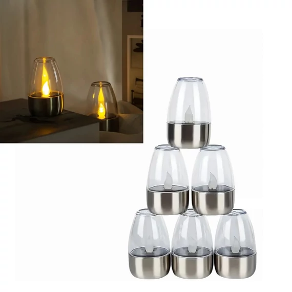 Set di Candele LED Solari da Esterno, 6 Pezzi – Luce Bianco Caldo – LG2391520