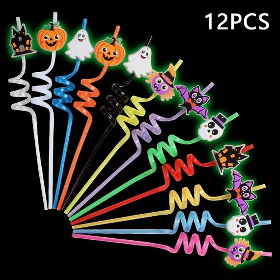 Set Cannucce di Halloween Luminescenti – 12 pezzi – UF4081181