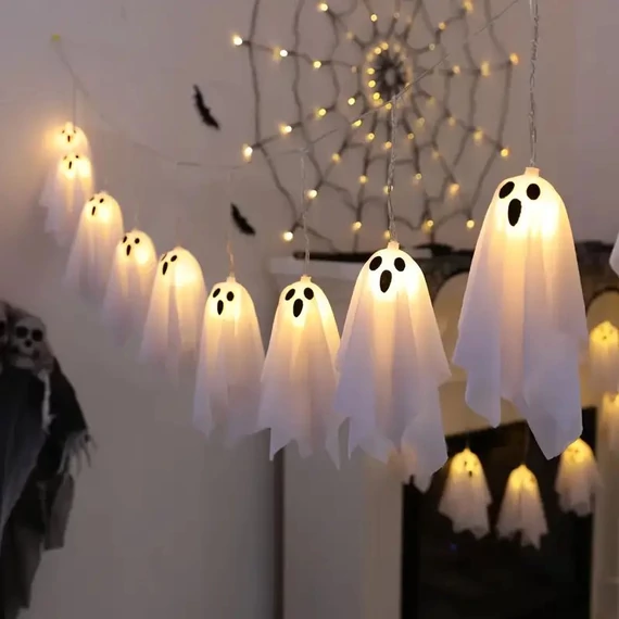 Catena Luminosa LED con Fantasmi di Halloween – 3 m – XL4871440