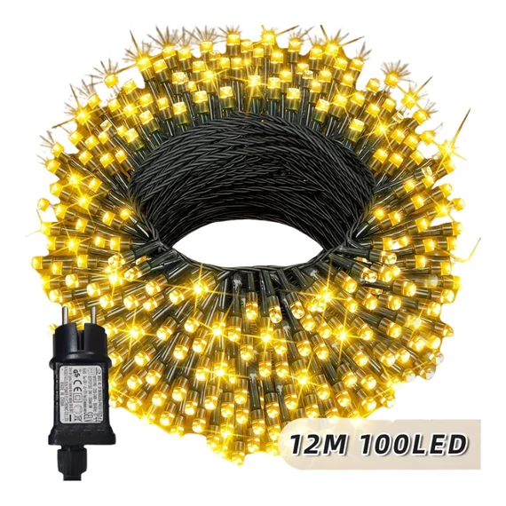 Catena luminosa natalizia a LED – 12 m, 100 LED, bianco caldo QA3709463-3
