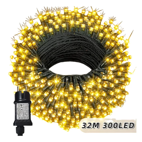 Catena luminosa natalizia a LED – 32 m, 300 LED, bianco caldo QA3709463