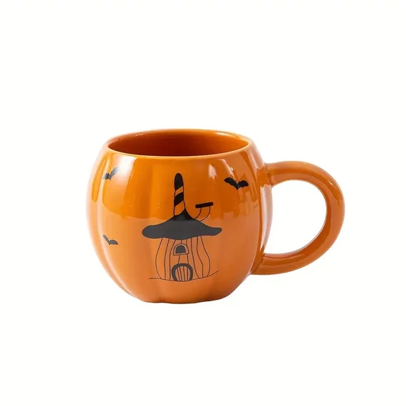 Tazza in ceramica a zucca di Halloween | Motivo casetta GQ4700484-3