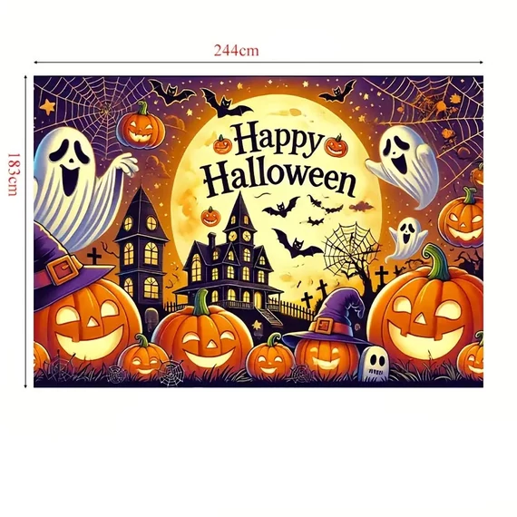Sfondo di Halloween – Motivo “Happy Halloween”, 244×183 cm UX1567156