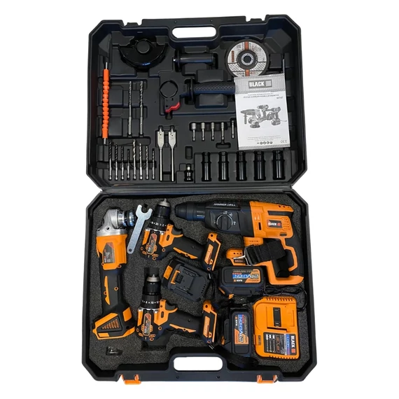 BLACK Kit di Utensili a Batteria – 4 macchine + accessori 53747