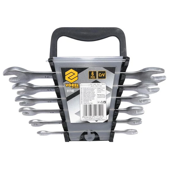 Vorel Set di Chiavi a Forchetta Doppie – 6 pezzi, 6–17 mm TO-51740