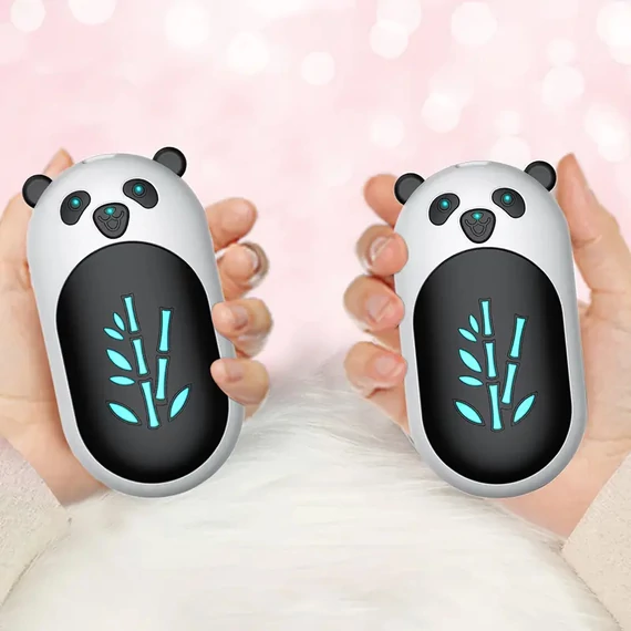 Set 2 scaldamani ricaricabili a forma di panda – Bianco CT275095-feh