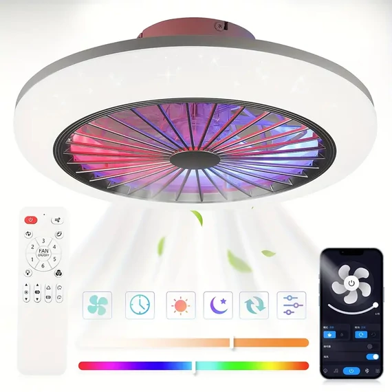 Ventilatore da soffitto con lampada RGB intelligente 50W EY1976917-rgb