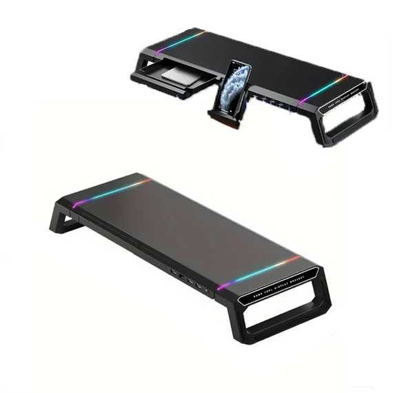 Supporto per monitor con illuminazione RGB – Nero YP552766-frgb