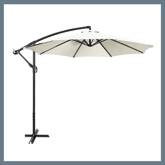 Ombrellone da giardino – 300 cm di diametro, inclinabile, struttura in acciaio, impermeabile, bianco UM002W