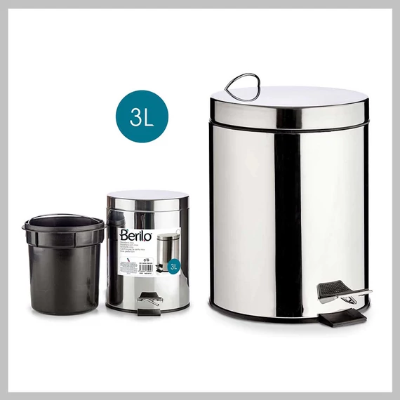 BERILO Cestino a pedale in acciaio inox 3 L 09947
