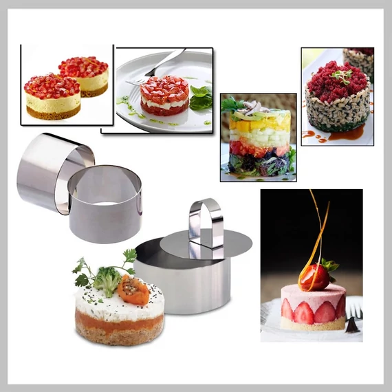 Perfect Home Set di formine per alimenti, rotonde, con pressa 12174
