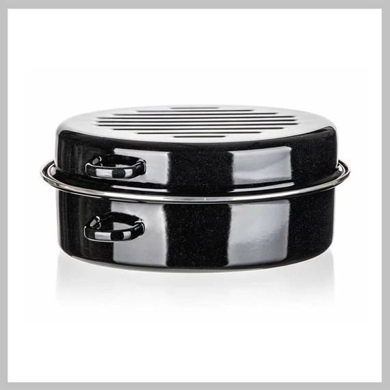 BANQUET Padella ovale smaltata nera da 38 cm, 2 pezzi 13705051