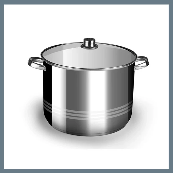 Perfect Home Pentola in acciaio inox 32 cm + coperchio in vetro 19 litri 13973