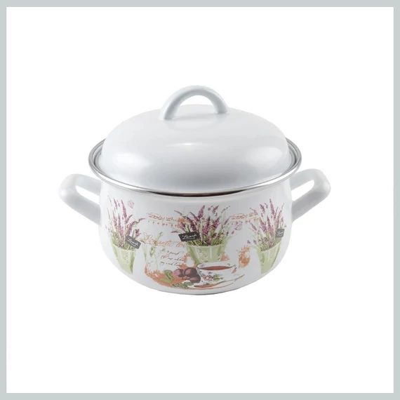 Perfect Home Pirofila smaltata lavanda 16 cm + coperchio 14223